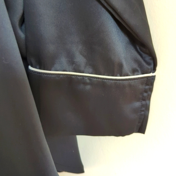 Natori Satin Black Button Up Pajama Top - Picture 9 of 12